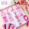 Gersoniel 120 Pcs Breast Cancer Awareness Bookmarks Bulk Pink Ribbon Book Marks Items Hope Faith Inspiring Tags Accessor