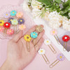 CHGCRAFT 40pcs Daisy Flower Paper Clips Bookmark Creative Elegant Resin Paperclips Note Clips Book Markers for Office Sc