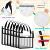 Teling 12 Pack Thick Clear Book Pouches with Blank Name Tags and Handles Book Baggies Bags Bins Organizer for School Cla
