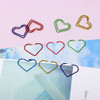 GSHLLO 50 Pcs Heart Shaped Paper Clips Small Office Paperclips Metal Paper Clamps Love Shaped Paperclips Journaling Book