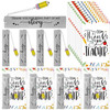 Skyygemm Teacher Gifts Metal Bookmarks with Pencil Pendent Thank You Card Appreciation Gift from Students 2025 Preschool