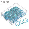 MECCANIXITY Paper Clip DropShaped Cute Decorative Clips Bookmarks with Box 1 Inch Blue for Organize Office Home Pack of