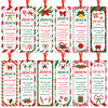 Haooryx Christmas Theme Bookmarks 120Pcs Christmas Candy Cane Pattern Bookmarks with Red Ribbons Christian Religious Chr
