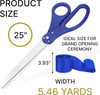 Grand Opening Ceremony Kit 25 Inch Giant Blue Scissors for Ribbon Cutting and Blue Satin Ribbon for Inaugurations Specia