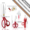 Fengliren Sewing Scissors Professional 9 inch Heavy Duty Fabric Shears for Tailoring Leather Cloth Red Industrial Streng