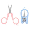 2Pcs Mini Folding Badge Reel Scissors Stainless Steel Scissors with Safety Cap Mini Shear Tiny Cutter for Crafting Sewin