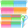 Lanties 80 Pcs Plastic Scissors for Toddler Bulk Anti Pinch Safety Scissors for Kids for Preschool Practice Training Sch