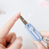 Blue Mini Scissors with Key Chain Mini Telescopic Small Foldable Scissors Portable Safe Pocket Travel Scissors Retractab