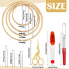 Mudder 53 Pieces Cross Stitch Tool Embroidery Starter Kit Includes Bamboo Circle Cross Stitch Hoop Ring Sewing Scissors