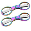 2Pcs Rainbow Folding ScissorsPortable Stainless Steel Telescopic Cutter Safety Foldable Pocket Badge Small Scissors for