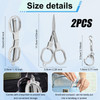 2pcs Mini Folding Scissors Stainless Steel Foldable Nurse Badge Reel Scissors with Key Ring Portable Retractable Pocket
