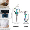 3pcs Mini Folding Scissors Stainless Steel Approved Miniature Foldable Tiny Pocket Nursing Badge Reel with 3 Keychains P