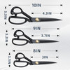 Fabric Scissors 3 Pcs Forged Stainless Steel Sewing Scissors All Purpose Heavy Duty with Tempered Blades Adjustable Join