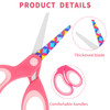 Vutyvve Left Handed Floral Kid Scissors Blunt Tip Safety Childrens Craft Scissors Stainless Steel Blades Soft Grips for