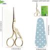 BIHRTC Small Craft 45Inch Embroidery Scissors with Artificial Leather Cover Stainless Steel Tip Bird Stork Scissors Shea