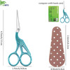 BIHRTC 45Inch Small Craft Scissor Stainless Steel Sharp Tip Scissors with Leather Protect Cover Knitting Scissors for Em