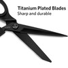 Asdirne Black Titanium Fabric Scissors Dressmaking Scissors with Heavy Duty MultiPurpose Titanium Coated Blades and Comf