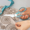 Frepxzlk Scissors Stainless Steel Blades Soft Grip Handle Suitable for HouseholdsOffices and Schools GreenGrey 3 pcsPack