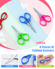 YETOOME 6 Pcs Folding Scissors Small Stainless Steel Foldable Scissors Portable Mini Travel Scissors for Home Travel Sch
