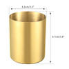 Bidponds 2 Packs Gold Round Stainless Steel Pen HolderPencil Cup Desktop Stationery OrganizerVacuum Plating Makeup Brush