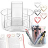 Kryslanix Rotating Pencil Holder for Desk5 Slots 360 Spinning Acrylic Pen HolderMarker Holder Crayon Organizer Pen Organ