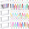 Tenceur 52 Pcs Beadable Mechanical Pens with 48 Plastic Beadable Pen Bulk 4 Pcs 6 Slots Plastic Holder DIY Making Kit Pe