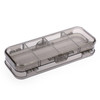 BTSKY Double Deck Pencils Box Clear Plastic Stationery Box with 4 Removable Ruler Dividing Spacers Multigrid Home Utilit