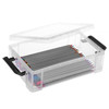 BTSKY 6 Pack Extra Large Capacity Plastic Pencil Box Stackable Clear Pencil Case Crayon Box Office Art Supplies Storage