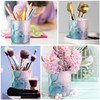 WAVEYU Large Capacity Colored Pen Holder for Desk Ceramic Pencil Holder Makeup Brush Holders Desk Accessories Workspace