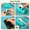 Tape Dispenser Desk with 12 Rolls Transparent Cute Small Tape Dispenser Packing Refills Invisible for Xmas Gift Wrapping