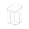 Newkita Acrylic Clear 3 Slots Pencil Pen Holder for Desk Desktop Makeup Brush Storage Organizer Pen Cup Stand for Office