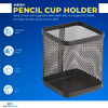 1InTheOffice Pen Holder Cup for Desk Wire Mesh Cup Pencil Holder Metal Pencil Organizer Matte Black 3Pack