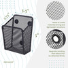 Performore Magnetic Metal Mesh Pencil Holder Black Stainless Steel Pen Holder with Magnets Basket Storage Organizer for