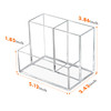 Banafich Pen Holder for Desk Clear Acrylic Pencil Holder for Desk Marker Holder with 3 Compartments Pencil Organizer for