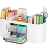 Marbrasse Desk Organizer Pen Holder for Desk with 3 Drawers MultiFunctional Pencil Holder Desk Organizers and Accessorie