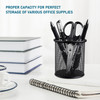 QYH Mesh Pen Cup Metal Pencil Holder for Desk 6 Packs Black Pen Organizer Office 354x393 Inch
