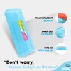 Enday Pencil Box Blue Storage Organizer Utility Box Multipurpose Long Ruler Length School Office Supplies Plastic Pencil