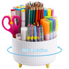 Marbrasse Desk Organizer 360Degree Rotating Pen Holder Desk Organizers and Accessories with 5 Compartments Pencil Holder