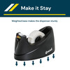 Excell EX116BK OFFICEPLUS Desk Tape Dispenser with NonSkid Base 34 Wide 1 Core Durable Plastic Tape Holder Weighted Tape