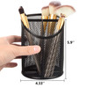 Delifox 2 Pack Pen Holder Mesh Round Pencil Holder Desktop Organizer 3 Compartments Black