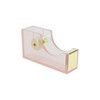 Multibey Clear Acrylic Rainbow 1 Inch Core Desktop Adhesive Tape Dispenser Cutter with Tape Office School Gift Idea Pink