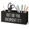 SNNDER But Did You Document It Pen Holder for Desk Human Resources Hr Office Decor Wooden Pen Pencil Holder Organizer fo