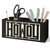 SNNDER Western Office Decor Pen Holder for Desk Western Gifts for Women Men Retro Howdy Western Wooden Pen Pencil Holder