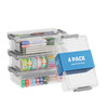 BiuLeon 4 Pack Extra Large Pencil Box Plastic Pencil Case Organizer Clear Crayon Box Marker Organizer Stackable Craft Or