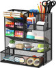 ReePlan Pen Organizer for Desk MultiFunctional Pencil Holder with Drawer Desk Organizers Large Capacity Storage for Scho