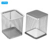 PATIKIL Mesh Pen Holder 2 Pack Pencil Holder Pencil Basket Pen Cup Locker Organizer Square Makeup Brush Holder for Desk