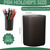 Sherr 50 Pack Black Pen Holders for Desk Pen Cups Bulk Pencil Organizer Makeup Brush Holder Matte Pencil Cups Ins Style