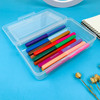 Ykimok Large Capacity Clear Pencil Box DoubleLayer Plastic Organizer with Stackable Design Supply Box for Office Student