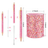 BBTO Bling Sequin Pen Holder with 6 Pcs Sequin Click Pens Cute Glitter Retractable Ballpoint Pens Pencil Cups for Desk O
