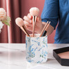 LEAZUL Pencil Holder for Desk OrganizerCeramic Writing Utensil Storage Organizer Aesthetic Floral Pattern Pen Holder Pen